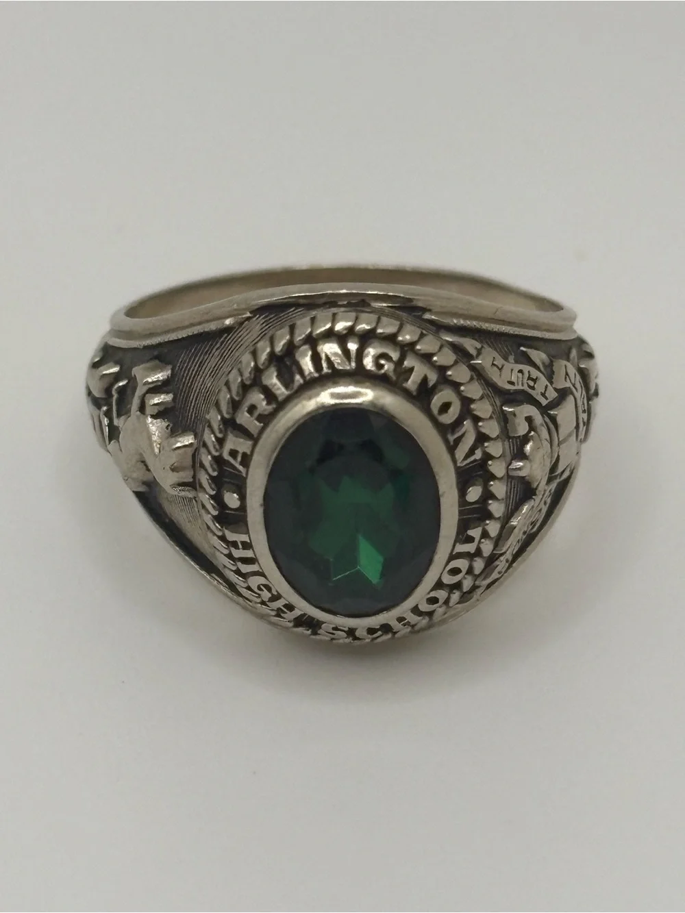 1971 Arlington High School Haltom 10K White Gold Class Ring Sz 7 7g Vintage